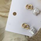 Square Faux Pearl Dangle Earring As Shown In Figure - One Size
