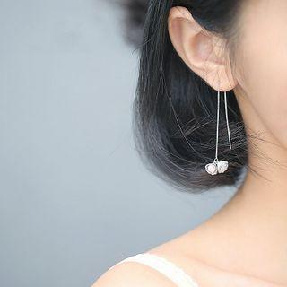 Sterling Silver Single Beaded Shell Threader Earring