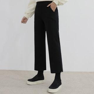 Band-waist Brushed-fleece Pants