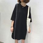 3/4 Sleeve Plain Midi T-shirt Dress