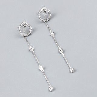 Cz Circle Drop Earrings