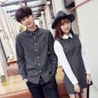 Couple Matching Check Shirt / Panel Collared Dress