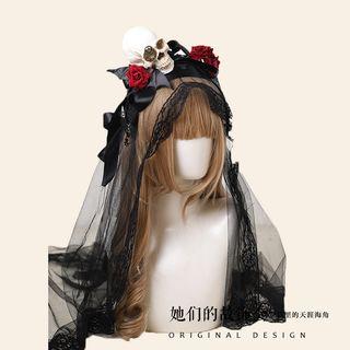 Skull Lace Headband As Shown In Figure - One Size