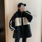 Hooded Striped Jacket Black - One Size
