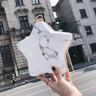 Marble Print Star Crossbody Bag