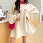 Vintage Balloon-sleeve Oversized Long Pullover