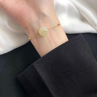 Bead Charm Bracelet Gold & Light Yellow - One Size