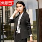 Slim-fit Blazer / Mini Pencil Skirt / Dress Pants / Contrast-trim Shirt / Set