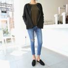 Round-neck Drawstring-hem Jacket