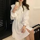 Long-sleeve Doll-collar Mini Dress