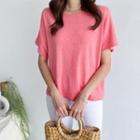 Round-neck Batwing-sleeve Top