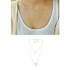 Faux-pearl Trim Layered Necklace