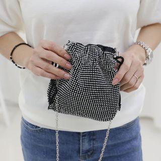Rhinestone Drawstring Hand Bag