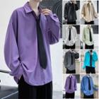 Casual Necktie Long-sleeve Top