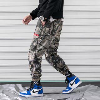 Drawstring Waist Camouflage Pants