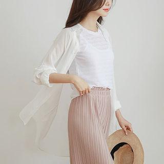 Pocket-front Boxy See-through Shirt