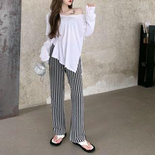Long-sleeve Cutout Asymmetrical T-shirt