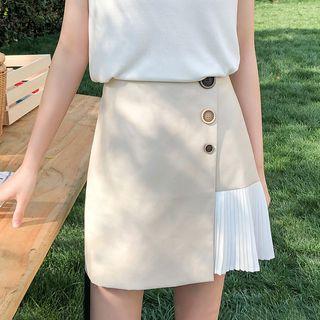 Patchwork Asymmetric Skirt
