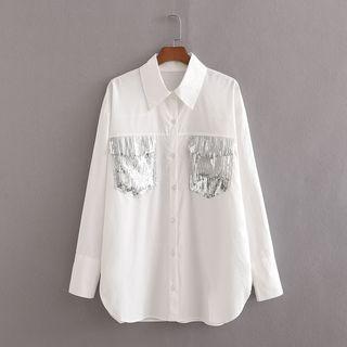 Sequined Panel Shirt