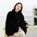 High-neck Faux-fur Zip Jacket