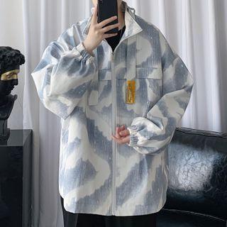 Tie-dye Print Zip-up Jacket