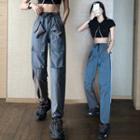 Short-sleeve Cropped T-shirt / Chain Body Harness / Harem Pants / Set