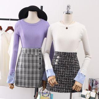Panel Knit Pullover