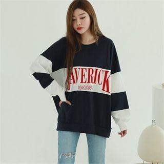 Color-block Letter Sweatshirt