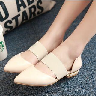 Elastic Strap Pointy Flats