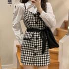 Houndstooth Strappy A-line Dress / Shirt