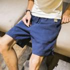 Frog-button Linen Shorts