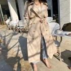Classic Long Trench Coat Light Beige - One Size