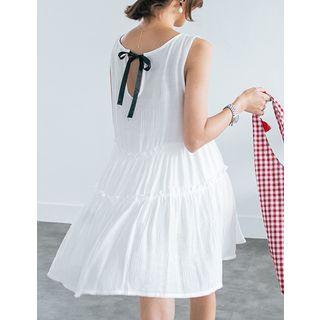 Sleeveless Ribbon-back Dress