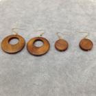 Wooden Disc Drop Earrings
