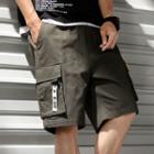 Letter Strap Cargo Shorts