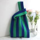 Striped Knit Tote Bag