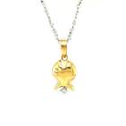18k Gold Dangling Pendant With Diamonds One Size