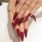 Pointed Faux Nail Tips 208 - Wine Red - One Size