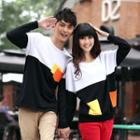 Couple Matching Color Block Long Sleeve T-shirt