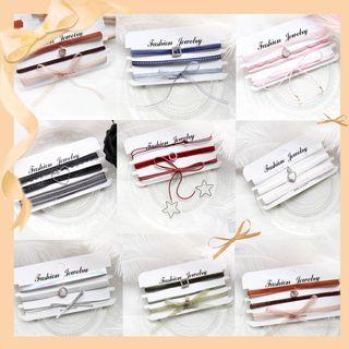 Set Of 3: Rhinestone / Bow / Star Choker (various Designs)