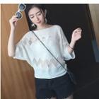 Chevron 3/4-sleeve Knit Top
