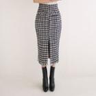 Houndstooth Mid Pencil Skirt