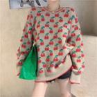 Jacquard Sweater Red Cherry - Khaki - One Size