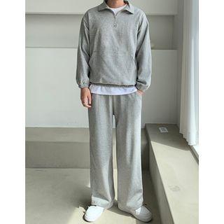Set: Kangaroo Anorak Sweatshirt + Drawstring-hem Pants