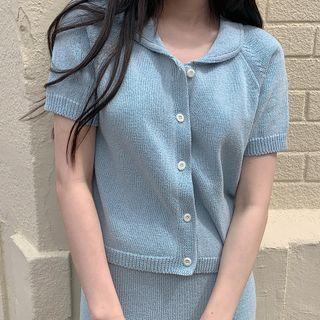 [cle.] Round-collar Knit Cardigan