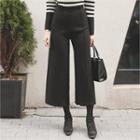 Band-waist Seam-front Knit Pants