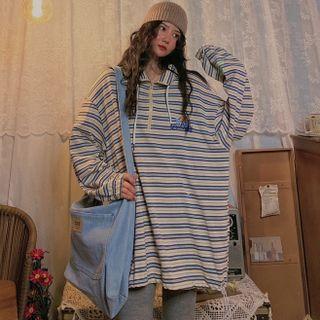 Striped Zip Polo Sweatshirt