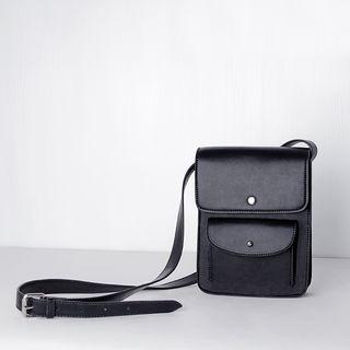 Faux-leather Mini Shoulder Bag Black