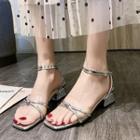 Metallic Color Mid-heel Sandals