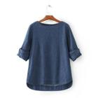 Denim Short-sleeve Top